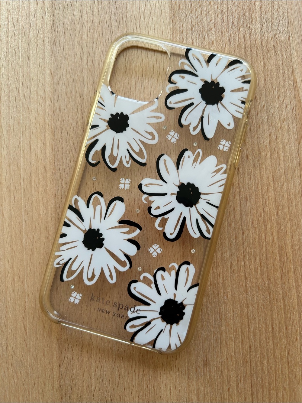 (iPhone 11) Kate Spade Phone Case: Black & White Floral Daisies